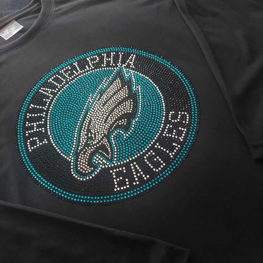 Philadelphia Eagles Rhinestone Long Sleeve-Shirt - Picture 2 of 3